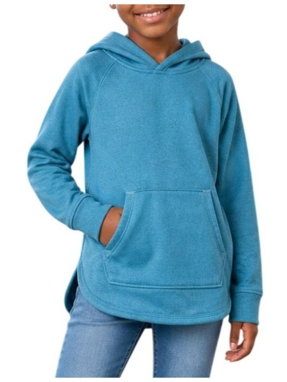 Athletic Works Girls Size Small 6-6X Hoodie Sweatshirt Comfy Everyday Fit Blue